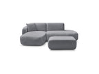 Anda - Canapé D'Angle Fixe Modulable Avec 1 Méridienne, 1 Chauffeuse Bout De Canapé Et 1 Pouf - Angle Gauche