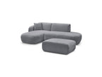 Anda - Canapé D'Angle Fixe Modulable Avec 1 Méridienne, 1 Chauffeuse Bout De Canapé Et 1 Pouf - Angle Gauche