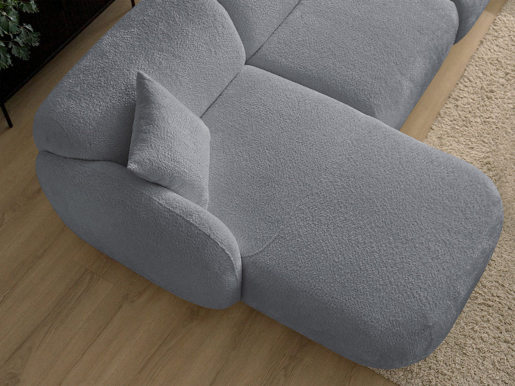 Anda - Canapé D'Angle Fixe Modulable Avec 1 Méridienne, 1 Chauffeuse Bout De Canapé Et 1 Pouf - Angle Gauche