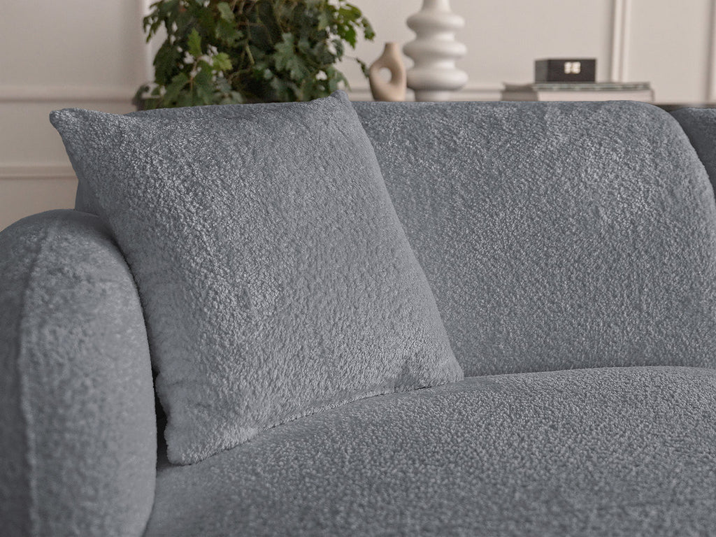 Anda - Canapé D'Angle Fixe Modulable Avec 1 Méridienne, 1 Chauffeuse Bout De Canapé Et 1 Pouf - Angle Gauche