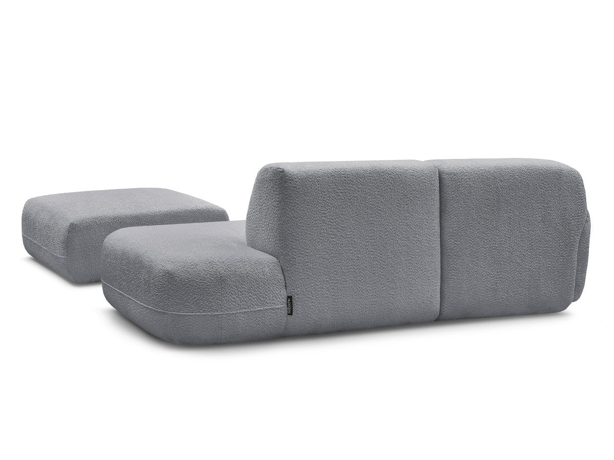 Anda - Canapé D'Angle Fixe Modulable Avec 1 Méridienne, 1 Chauffeuse Bout De Canapé Et 1 Pouf - Angle Gauche