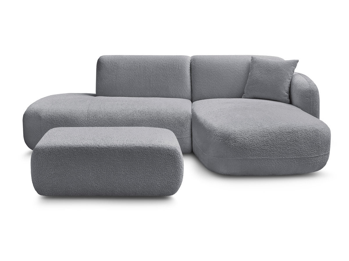 Anda - Canapé D'Angle Fixe Modulable Avec 1 Méridienne, 1 Chauffeuse Bout De Canapé Et 1 Pouf - Angle Droit