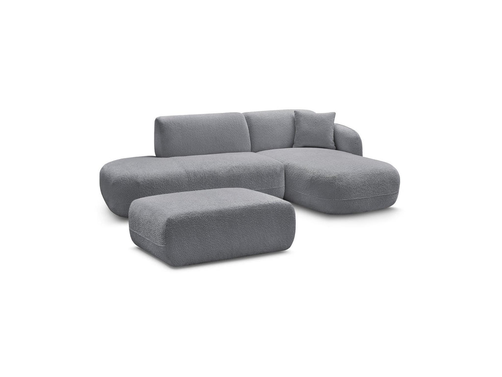 Anda - Canapé D'Angle Fixe Modulable Avec 1 Méridienne, 1 Chauffeuse Bout De Canapé Et 1 Pouf - Angle Droit