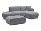 Anda - Canapé D'Angle Fixe Modulable Avec 1 Méridienne, 1 Chauffeuse Bout De Canapé Et 1 Pouf - Angle Droit