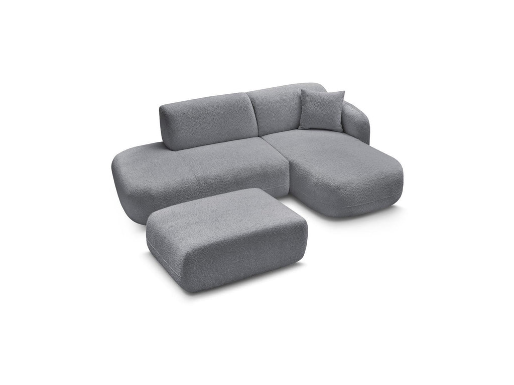 Anda - Canapé D'Angle Fixe Modulable Avec 1 Méridienne, 1 Chauffeuse Bout De Canapé Et 1 Pouf - Angle Droit