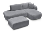 Anda - Canapé D'Angle Fixe Modulable Avec 1 Méridienne, 1 Chauffeuse Bout De Canapé Et 1 Pouf - Angle Droit