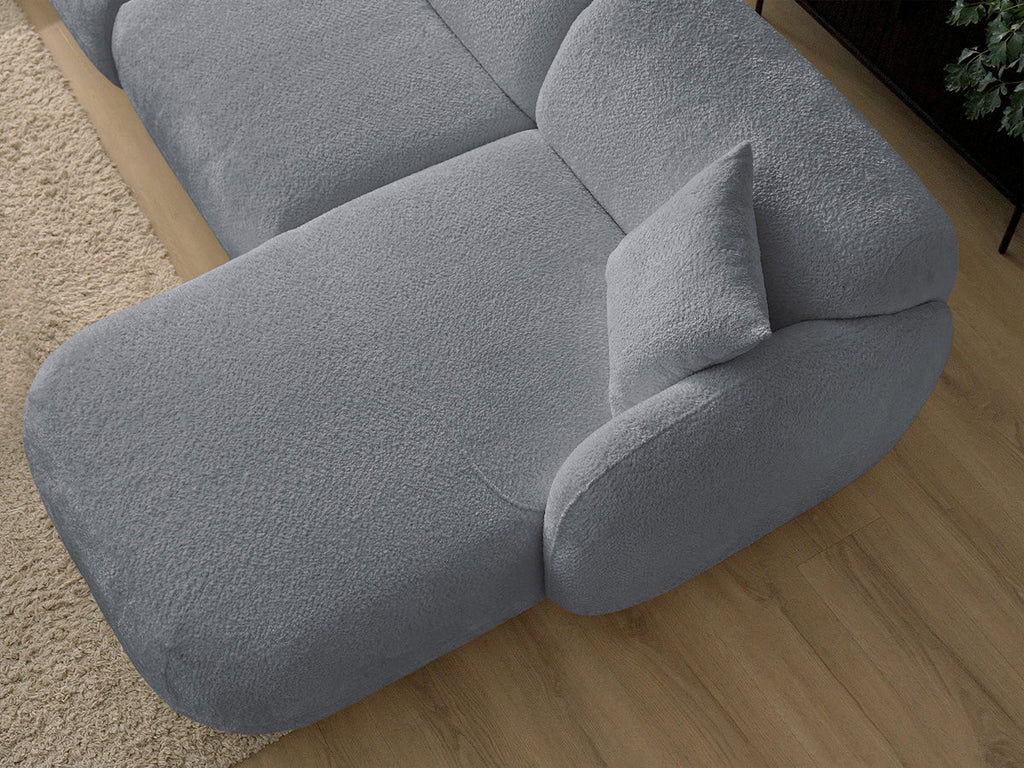 Anda - Canapé D'Angle Fixe Modulable Avec 1 Méridienne, 1 Chauffeuse Bout De Canapé Et 1 Pouf - Angle Droit