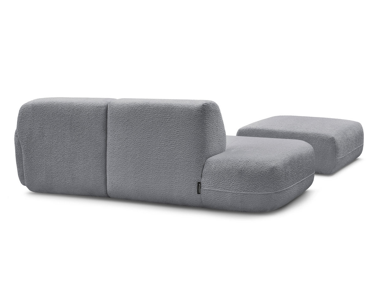 Anda - Canapé D'Angle Fixe Modulable Avec 1 Méridienne, 1 Chauffeuse Bout De Canapé Et 1 Pouf - Angle Droit