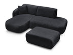 Anda - Canapé D'Angle Fixe Modulable Avec 1 Méridienne, 1 Chauffeuse Bout De Canapé Et 1 Pouf - Angle Gauche