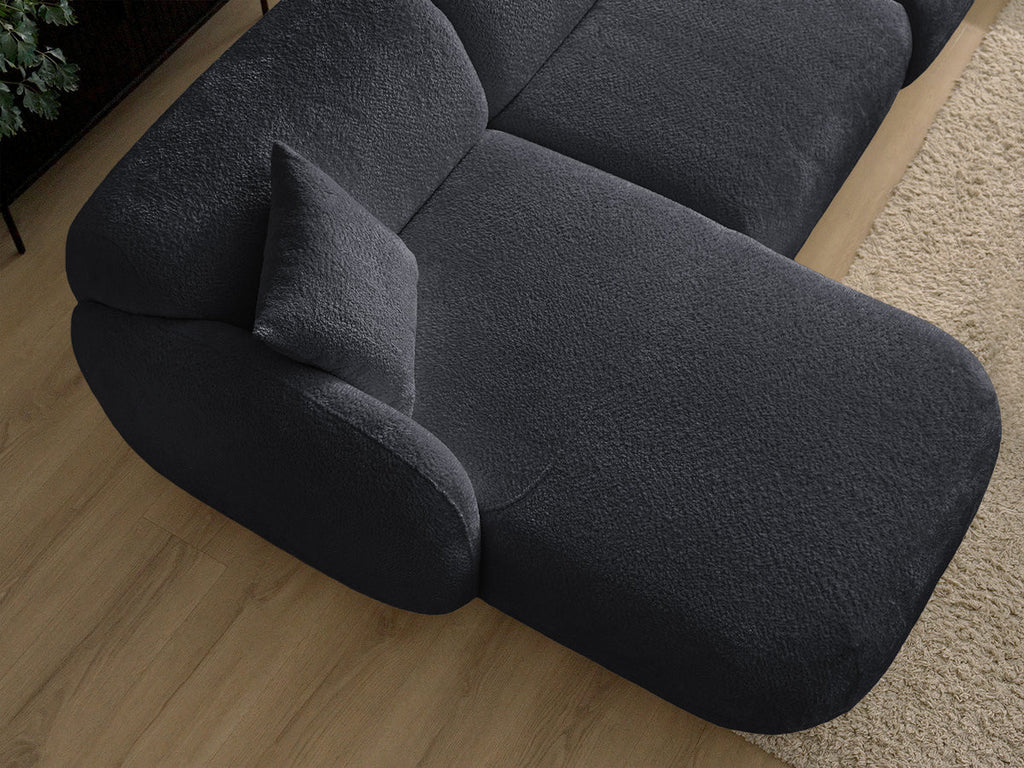 Anda - Canapé D'Angle Fixe Modulable Avec 1 Méridienne, 1 Chauffeuse Bout De Canapé Et 1 Pouf - Angle Gauche