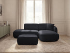 Anda - Canapé D'Angle Fixe Modulable Avec 1 Méridienne, 1 Chauffeuse Bout De Canapé Et 1 Pouf - Angle Droit