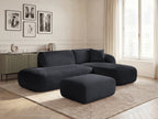 Anda - Canapé D'Angle Fixe Modulable Avec 1 Méridienne, 1 Chauffeuse Bout De Canapé Et 1 Pouf - Angle Droit