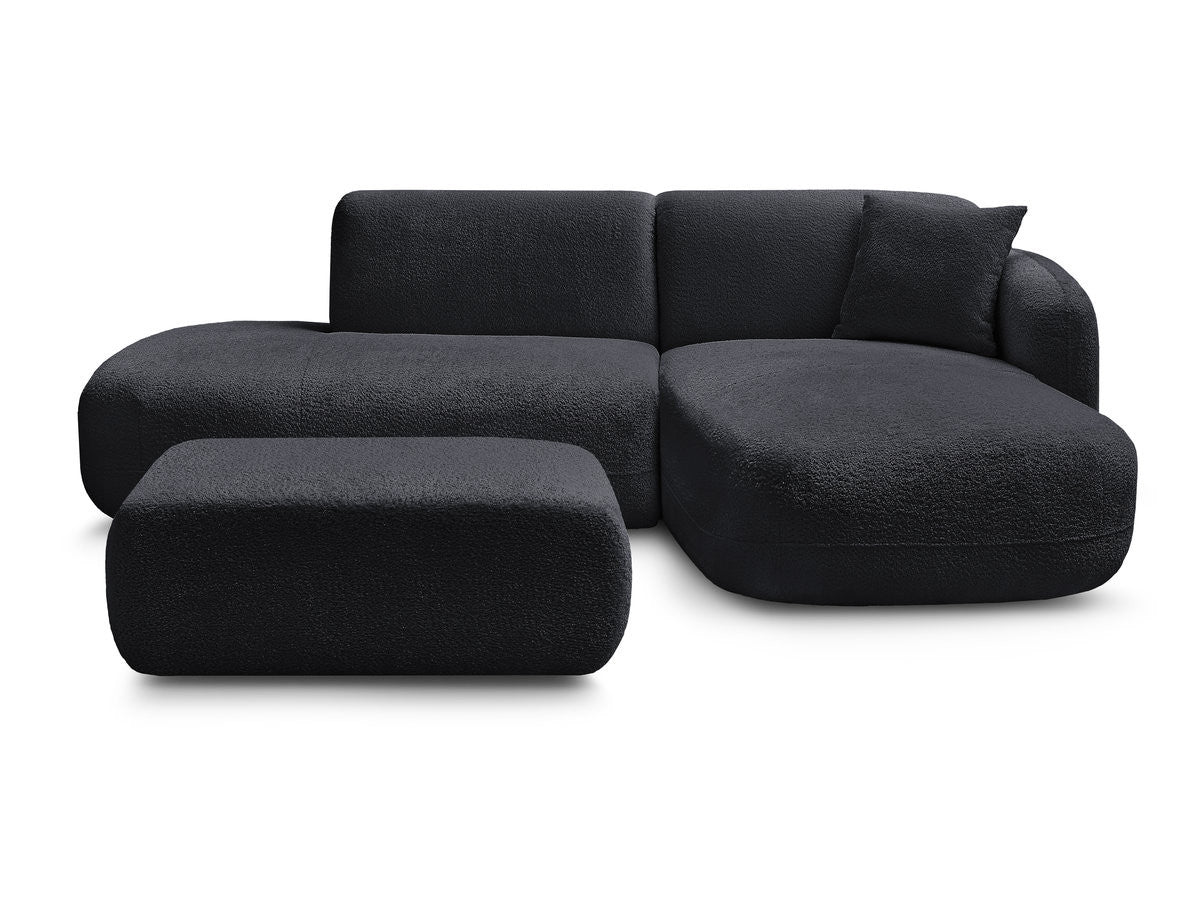 Anda - Canapé D'Angle Fixe Modulable Avec 1 Méridienne, 1 Chauffeuse Bout De Canapé Et 1 Pouf - Angle Droit