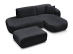 Anda - Canapé D'Angle Fixe Modulable Avec 1 Méridienne, 1 Chauffeuse Bout De Canapé Et 1 Pouf - Angle Droit
