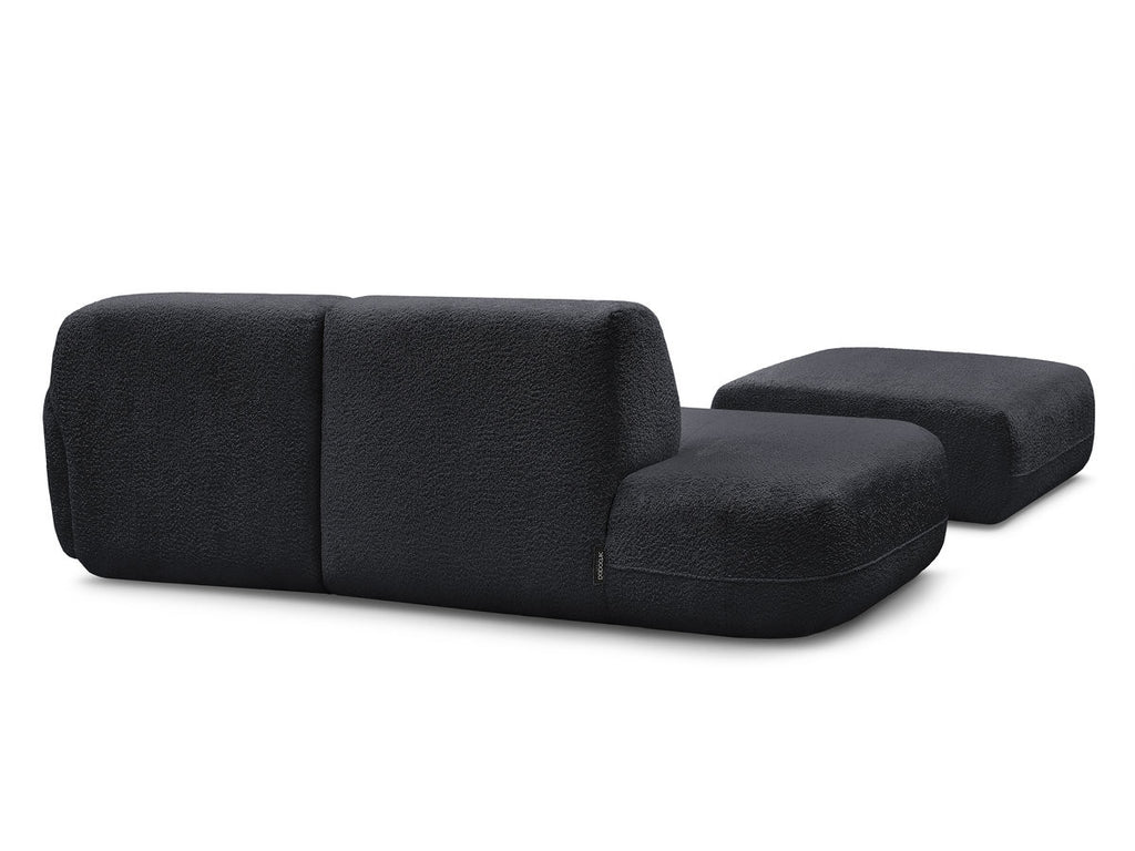Anda - Canapé D'Angle Fixe Modulable Avec 1 Méridienne, 1 Chauffeuse Bout De Canapé Et 1 Pouf - Angle Droit