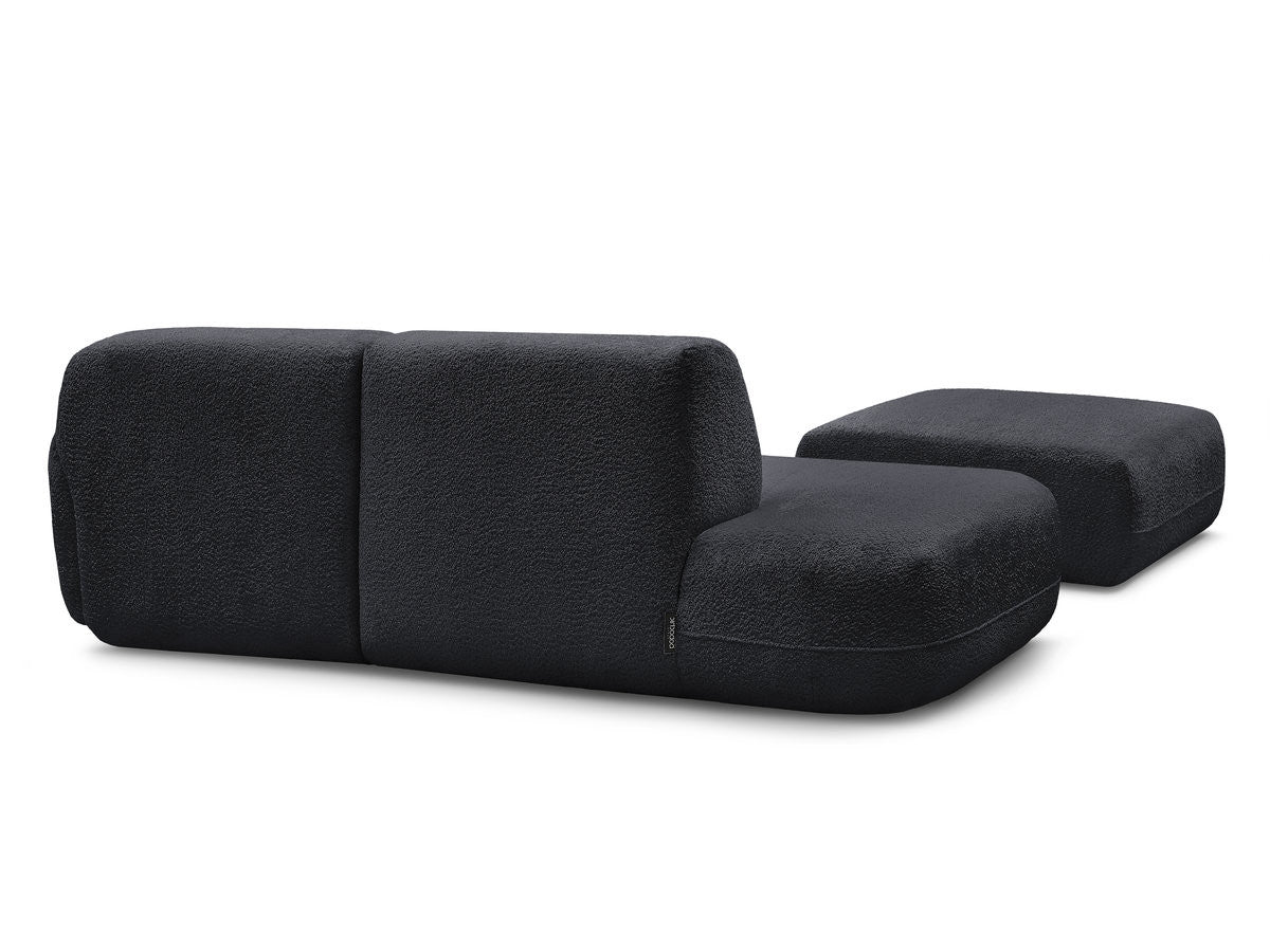 Anda - Canapé D'Angle Fixe Modulable Avec 1 Méridienne, 1 Chauffeuse Bout De Canapé Et 1 Pouf - Angle Droit