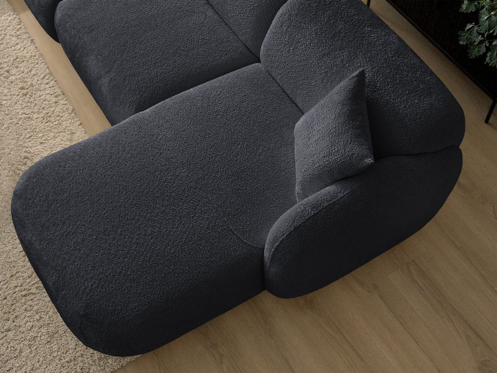 Anda - Canapé D'Angle Fixe Modulable Avec 1 Méridienne, 1 Chauffeuse Bout De Canapé Et 1 Pouf - Angle Droit