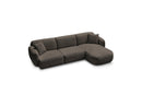 Anda - Canapé D'Angle Fixe Modulable - Tissu Chenille - Angle Droit