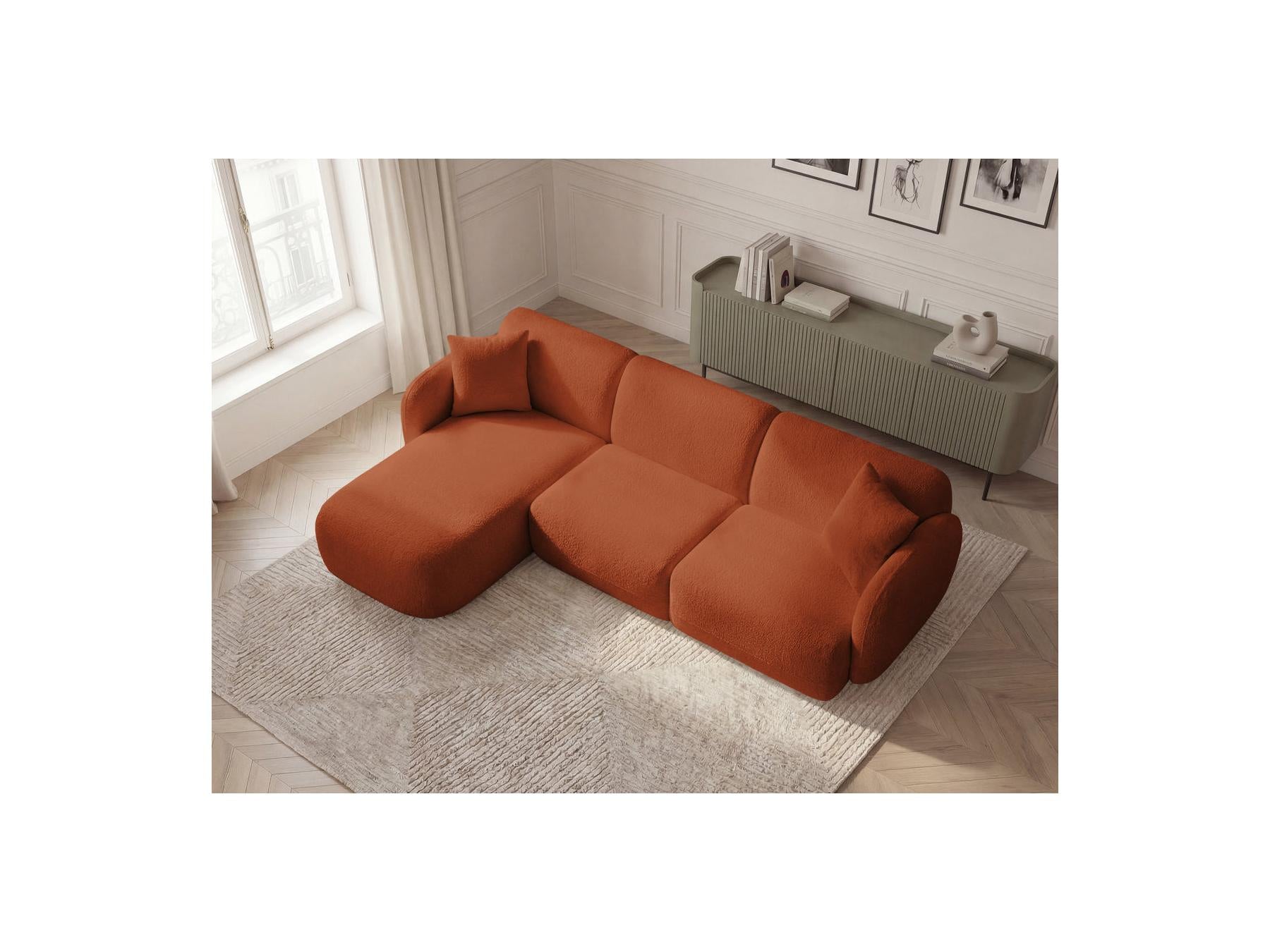 Anda - Modular Fixed Corner Sofa - Chenille Fabric - Left Corner
