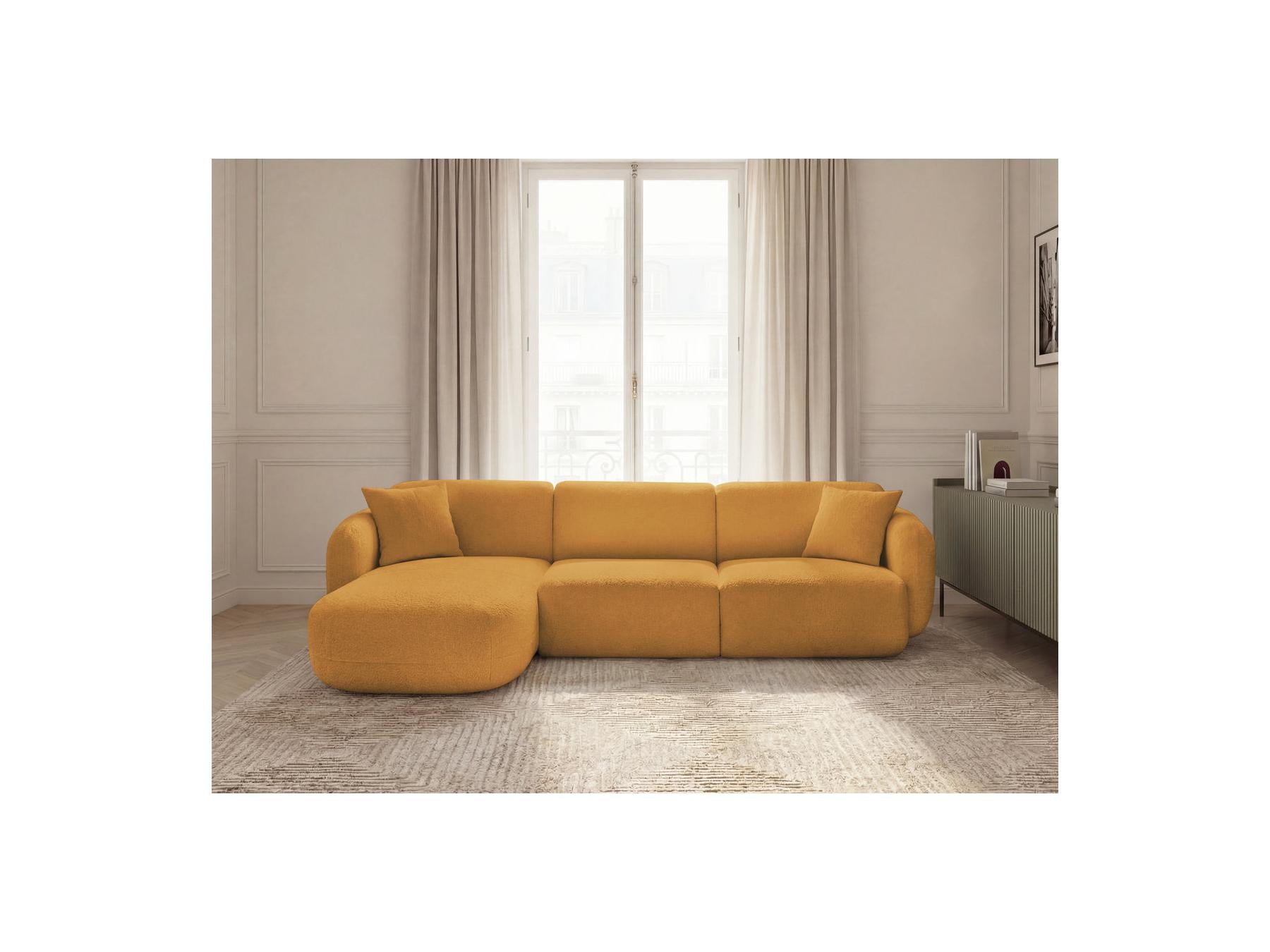 Anda - Modular Fixed Corner Sofa - Chenille Fabric - Left Corner