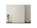 Tapis Poils Ras - Gabrielle - Motif Damier - Blanc