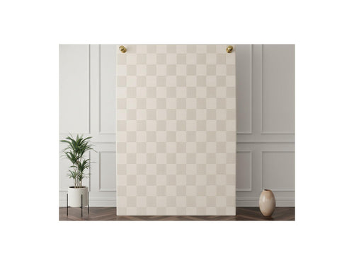 Tapis Poils Ras - Gabrielle - Motif Damier - Blanc