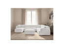 Anda - Sofá panorámico modular fijo - Con 4 sillas bajas, 1 chaise longue, 1 esquinero y 1 puf - Ángulo recto