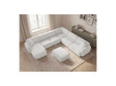 Anda - Sofá panorámico modular fijo - Con 4 sillas bajas, 1 chaise longue, 1 esquinero y 1 puf - Ángulo recto