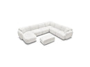 Anda - Sofá panorámico modular fijo - Con 4 sillas bajas, 1 chaise longue, 1 esquinero y 1 puf - Ángulo recto