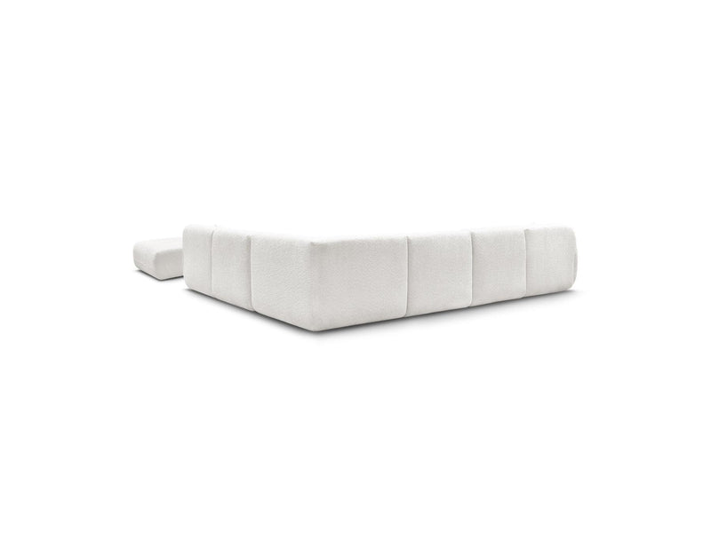 Anda - Sofá panorámico modular fijo - Con 4 sillas bajas, 1 chaise longue, 1 esquinero y 1 puf - Ángulo recto