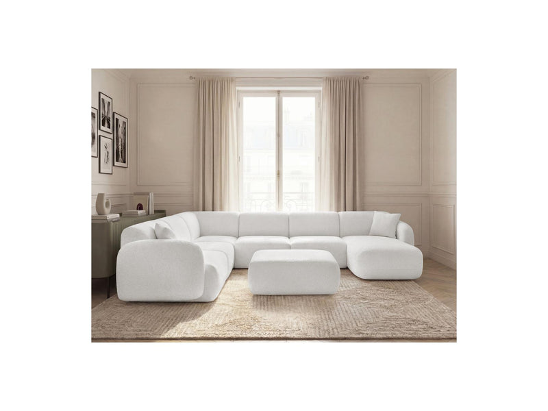 Anda - Canapé Panoramique Fixe Modulable - Avec 4 Chauffeuses, 1 Méridienne, 1 Angle Et 1 Pouf - Angle Gauche