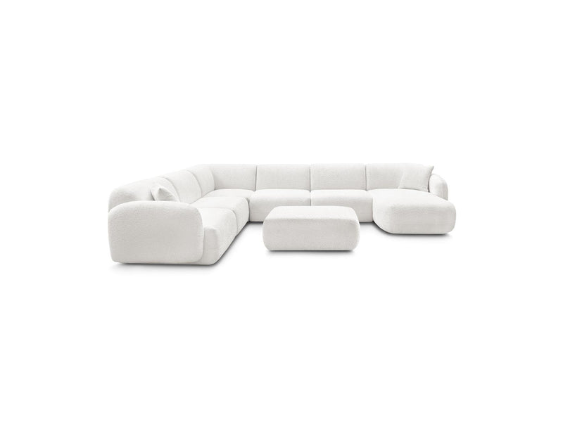 Anda - Canapé Panoramique Fixe Modulable - Avec 4 Chauffeuses, 1 Méridienne, 1 Angle Et 1 Pouf - Angle Gauche