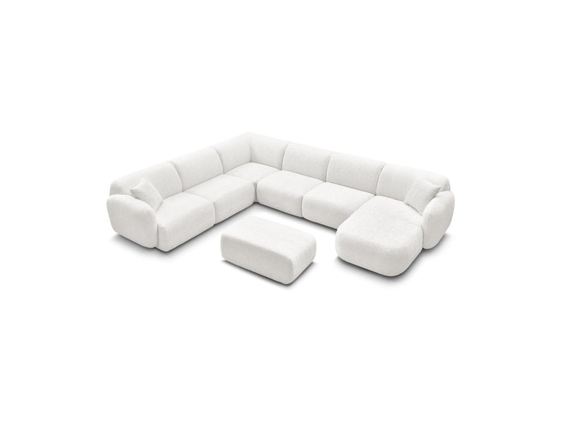 Anda - Canapé Panoramique Fixe Modulable - Avec 4 Chauffeuses, 1 Méridienne, 1 Angle Et 1 Pouf - Angle Gauche