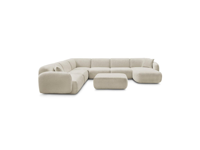 Anda - Canapé Panoramique Fixe Modulable - Avec 4 Chauffeuses, 1 Méridienne, 1 Angle Et 1 Pouf - Angle Gauche