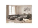 Anda - Sofá panorámico modular fijo - Con 4 sillas bajas, 1 chaise longue, 1 esquinero y 1 puf - Ángulo recto