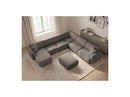 Anda - Sofá panorámico modular fijo - Con 4 sillas bajas, 1 chaise longue, 1 esquinero y 1 puf - Ángulo recto