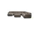 Anda - Sofá panorámico modular fijo - Con 4 sillas bajas, 1 chaise longue, 1 esquinero y 1 puf - Ángulo recto
