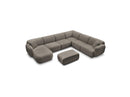 Anda - Sofá panorámico modular fijo - Con 4 sillas bajas, 1 chaise longue, 1 esquinero y 1 puf - Ángulo recto