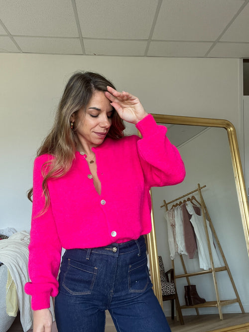 Maille En Laine Léonie - Fuschia