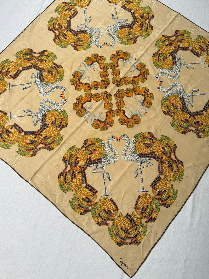 Foulard Cartier – Motifs Cygnes Et Plumes
