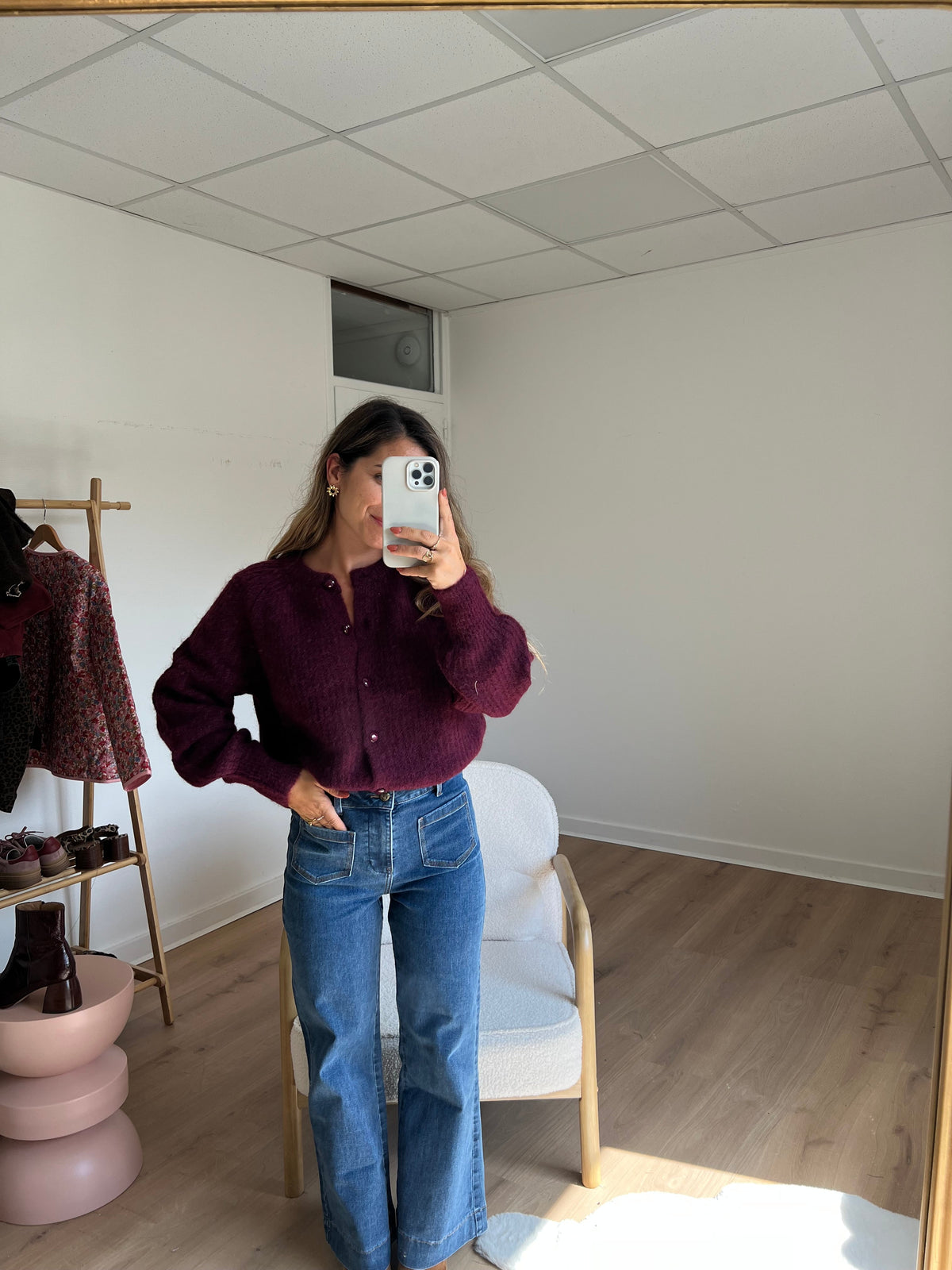 Cardigan Irène Bordeaux
