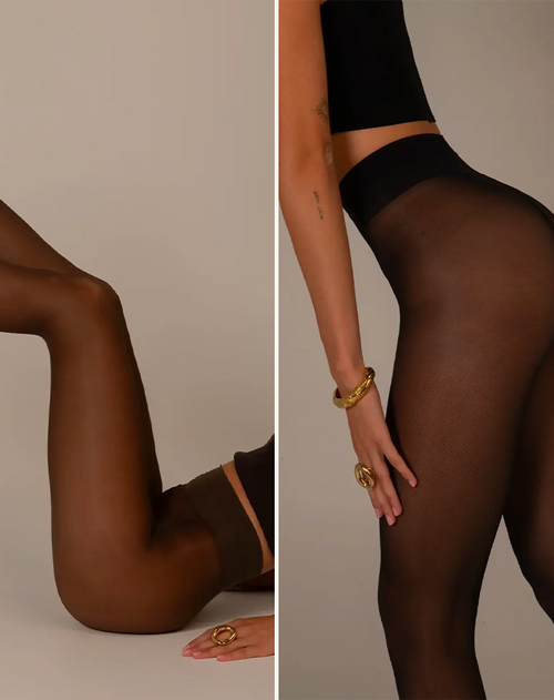 Pack x 2 Collant Semi-Transparent 40D - Noir + Marron