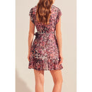 Suncoo - Vestido cruzado - Rosa viejo y negro