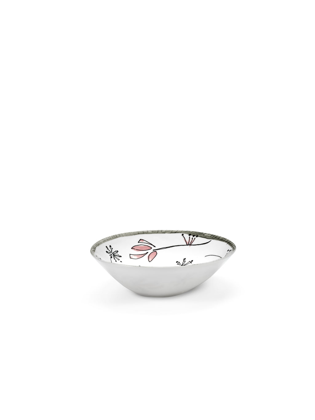 Midnight Flowers - Lot De 2 Bols Bas - M - Porcelaine Bone China - Fiore Rosa