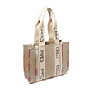 Bolso tote mediano Chloé Woody - Mujeres - Beige