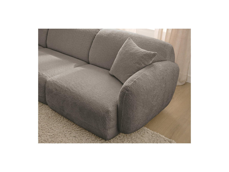 Anda - Sofá panorámico modular fijo - Con 4 sillas bajas, 1 chaise longue, 1 esquinero y 1 puf - Ángulo recto