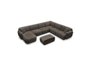 Anda - Sofá panorámico modular fijo - Con 4 sillas bajas, 1 chaise longue, 1 esquinero y 1 puf - Ángulo recto