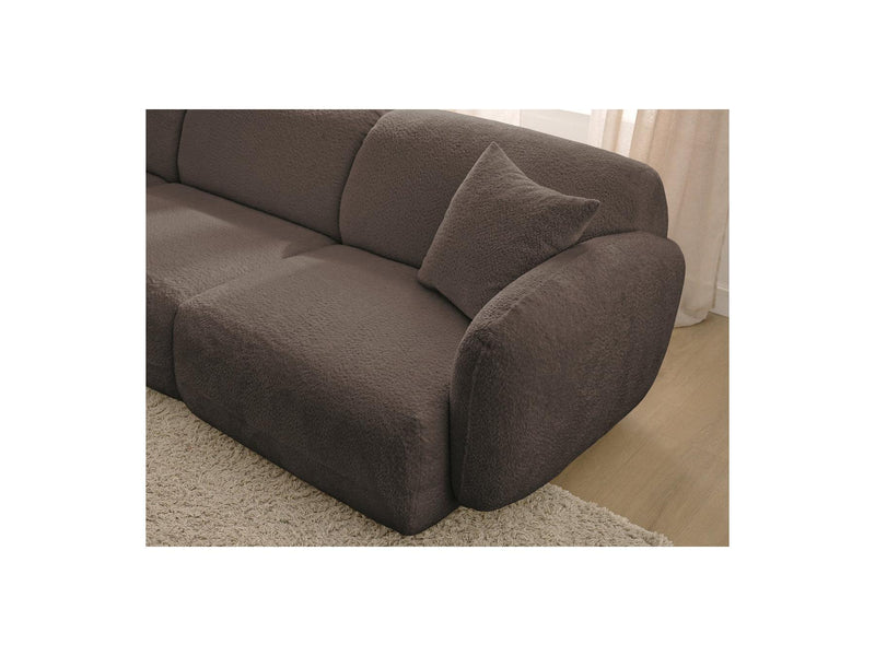 Anda - Sofá panorámico modular fijo - Con 4 sillas bajas, 1 chaise longue, 1 esquinero y 1 puf - Ángulo recto