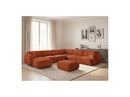 Anda - Sofá panorámico modular fijo - Con 4 sillas bajas, 1 chaise longue, 1 esquinero y 1 puf - Ángulo recto