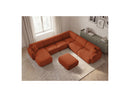 Anda - Sofá panorámico modular fijo - Con 4 sillas bajas, 1 chaise longue, 1 esquinero y 1 puf - Ángulo recto